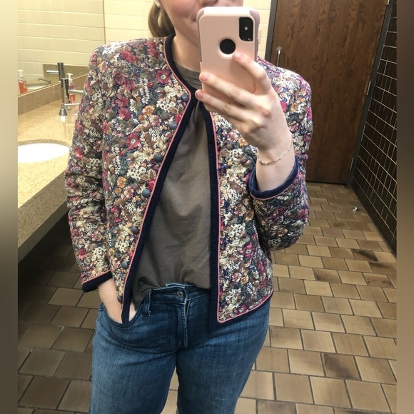 Vintage Style Quilted Jacket Floral Tapestry Coat Medium - Picture 2 of 13